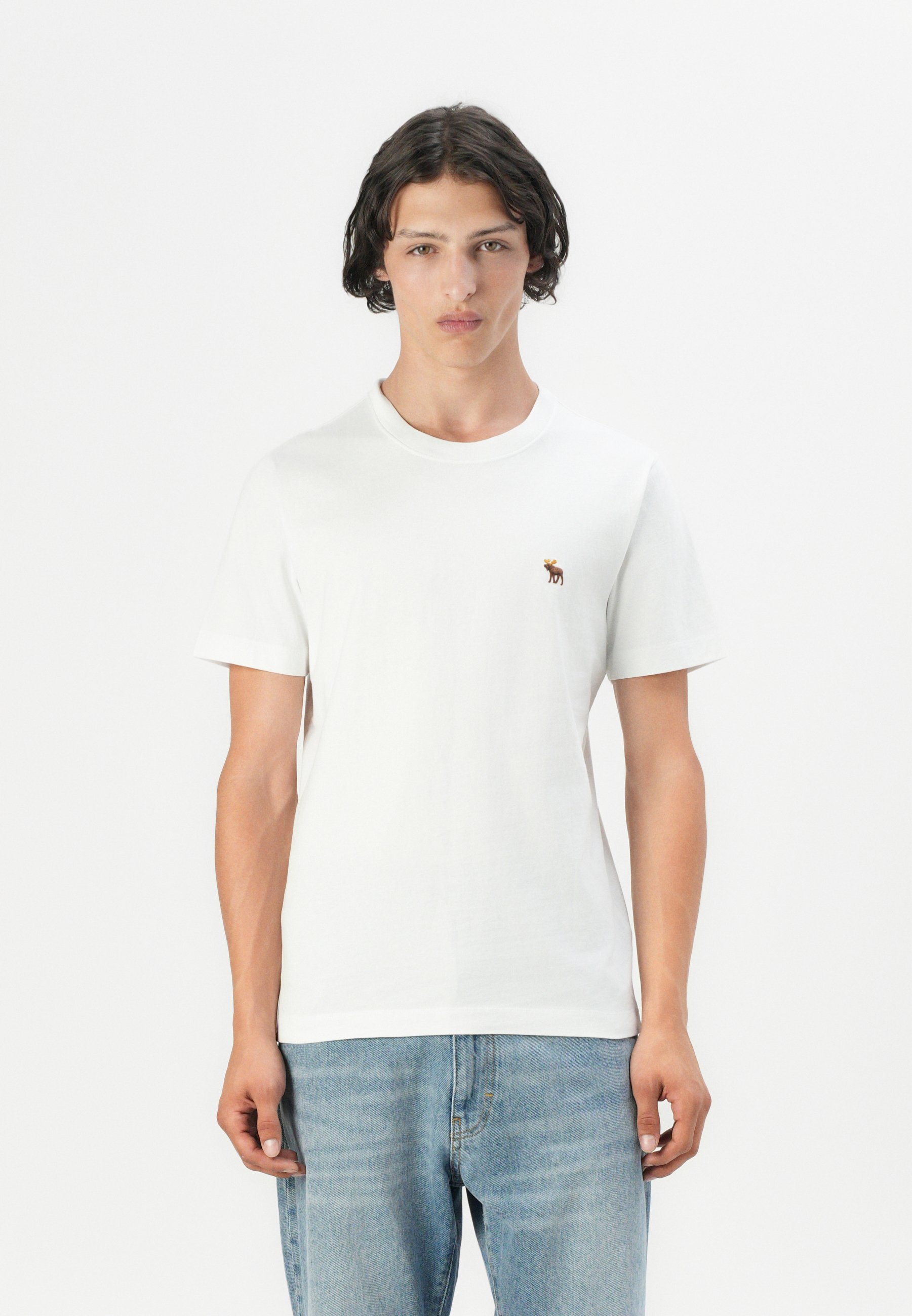 Abercrombie & Fitch ICON CREW 5-PACK - Basic T-shirt - zwart/gebroken wit/zandkleur/bruin/wit