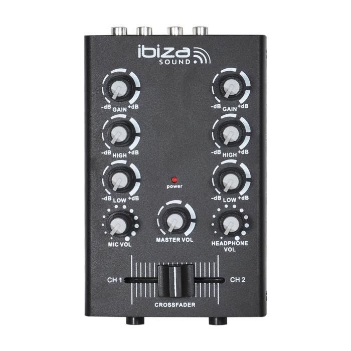 Confezione da 3 mixer IBIZA SOUND MIX500 a 2 canali e 3 ingressi.