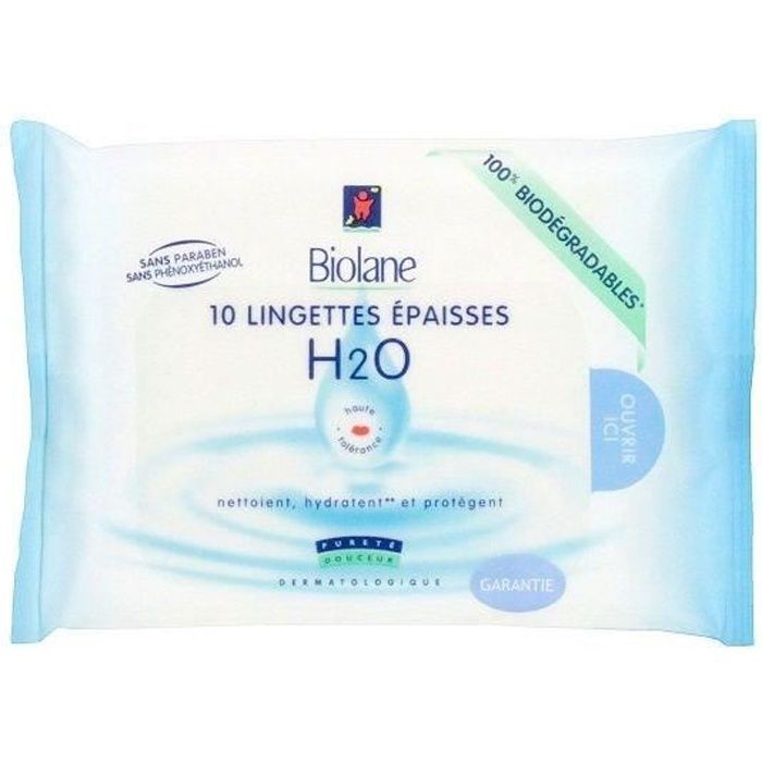 Lenços umedecidos Biolane Thick H2O (10 unidades)