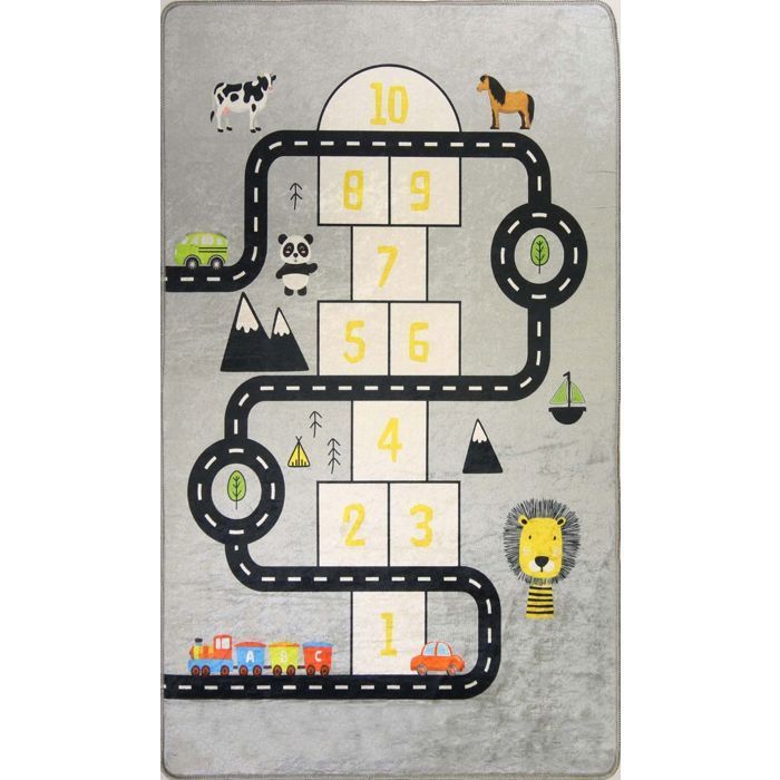 Tapis CIRCUIT Marelle Gris, Dimension: 80x150