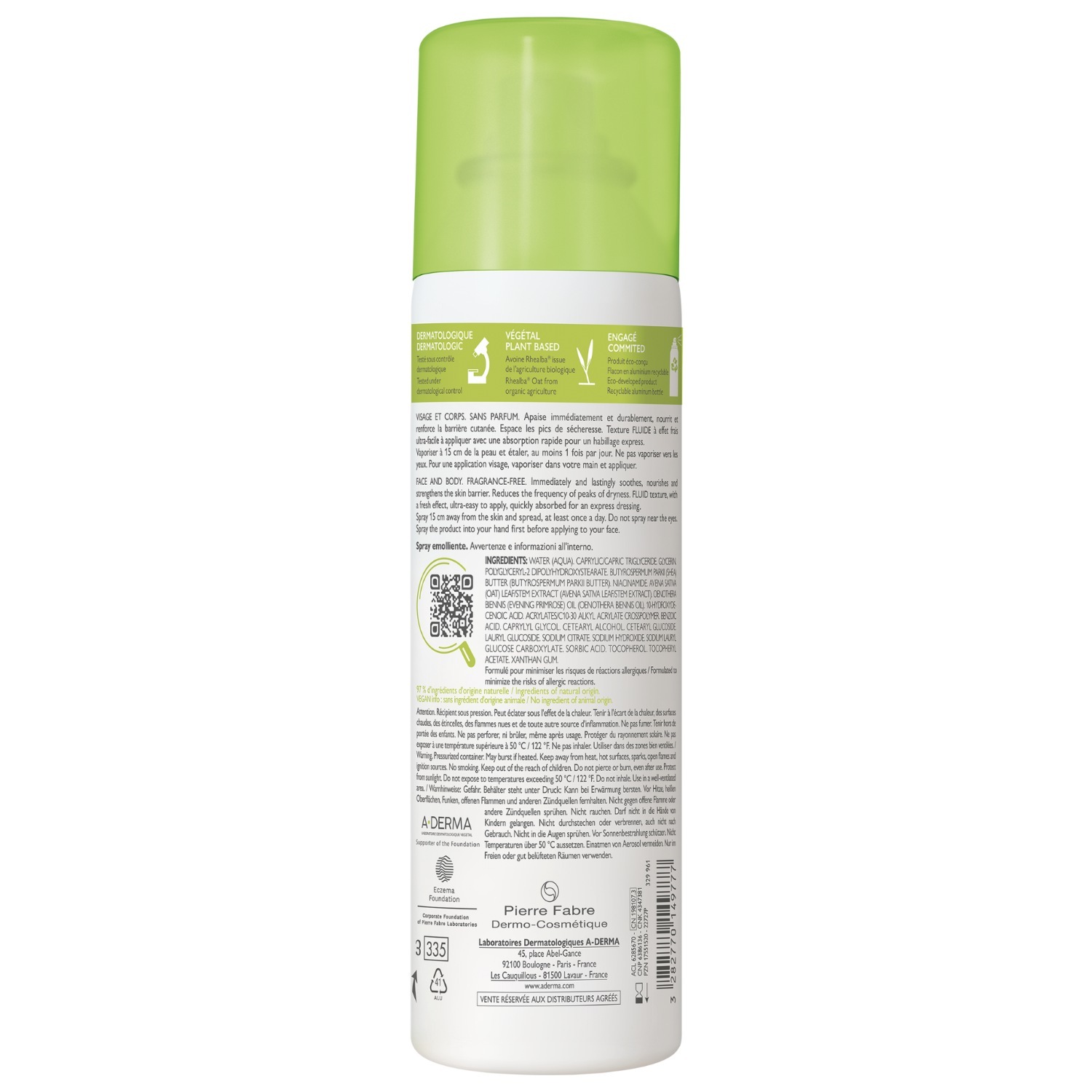 A-DERMA Exomega Control drėkinamasis kūno purškiklis - 200 ml