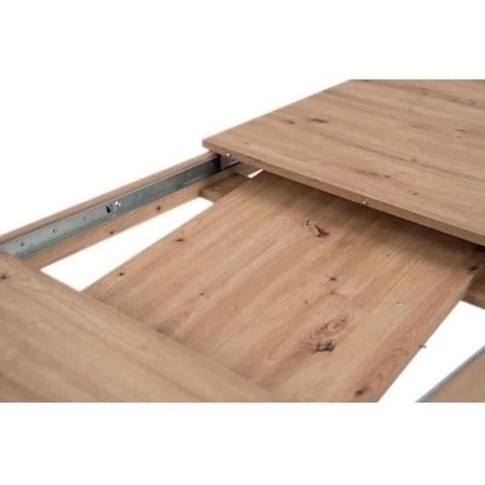 Table extensible - TOLOSA 80A - Décor chêne artisan / Noir - Rectangulaire - 6 / 8 personnes - 100-150 x 75 x 80 cm