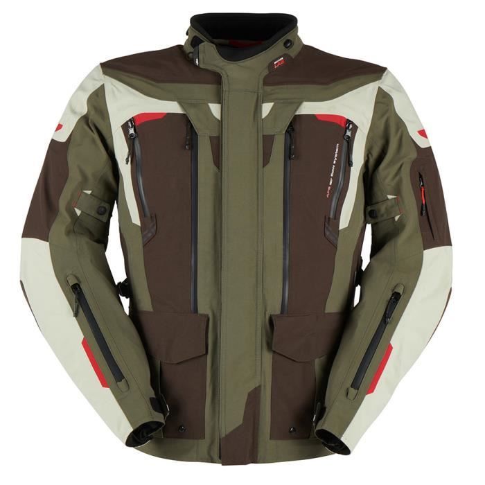 Chaqueta de moto Furygan Voyager 3C - café/perla/caqui - L