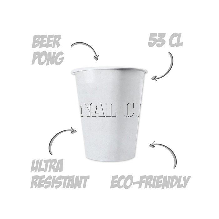 20 vasos de papel blancos de 53 cl