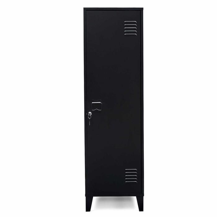 IDMARKET Armoire vestiaire ESTER 1 porte métal noir design industriel