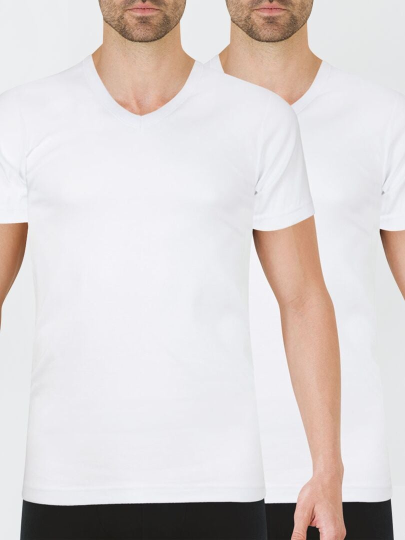 Conjunto de 2 camisetas de algodão 'Athena' - BRANCAS