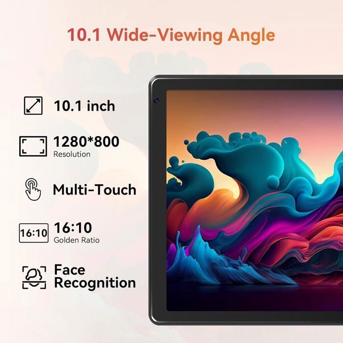 Tablette tactile - KOTSREN - 10.1'' - Android 15 - 24 Go RAM - 128 Go ROM