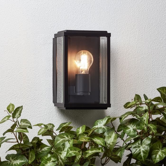 GAIA Außenwandleuchte – BRILLIANT – Schwarz – Metall/Glas – E27 1x60W