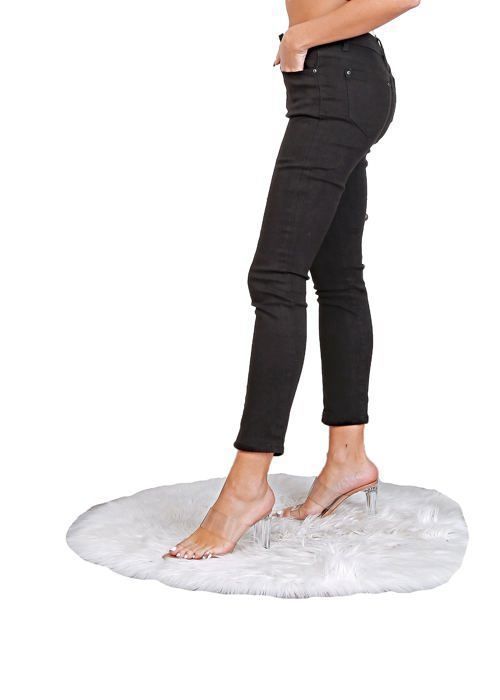 Pantalones vaqueros de mujer - X-MAX - Corte ajustado - Cintura alta - Negro - Algodón/Poliéster/Elastano