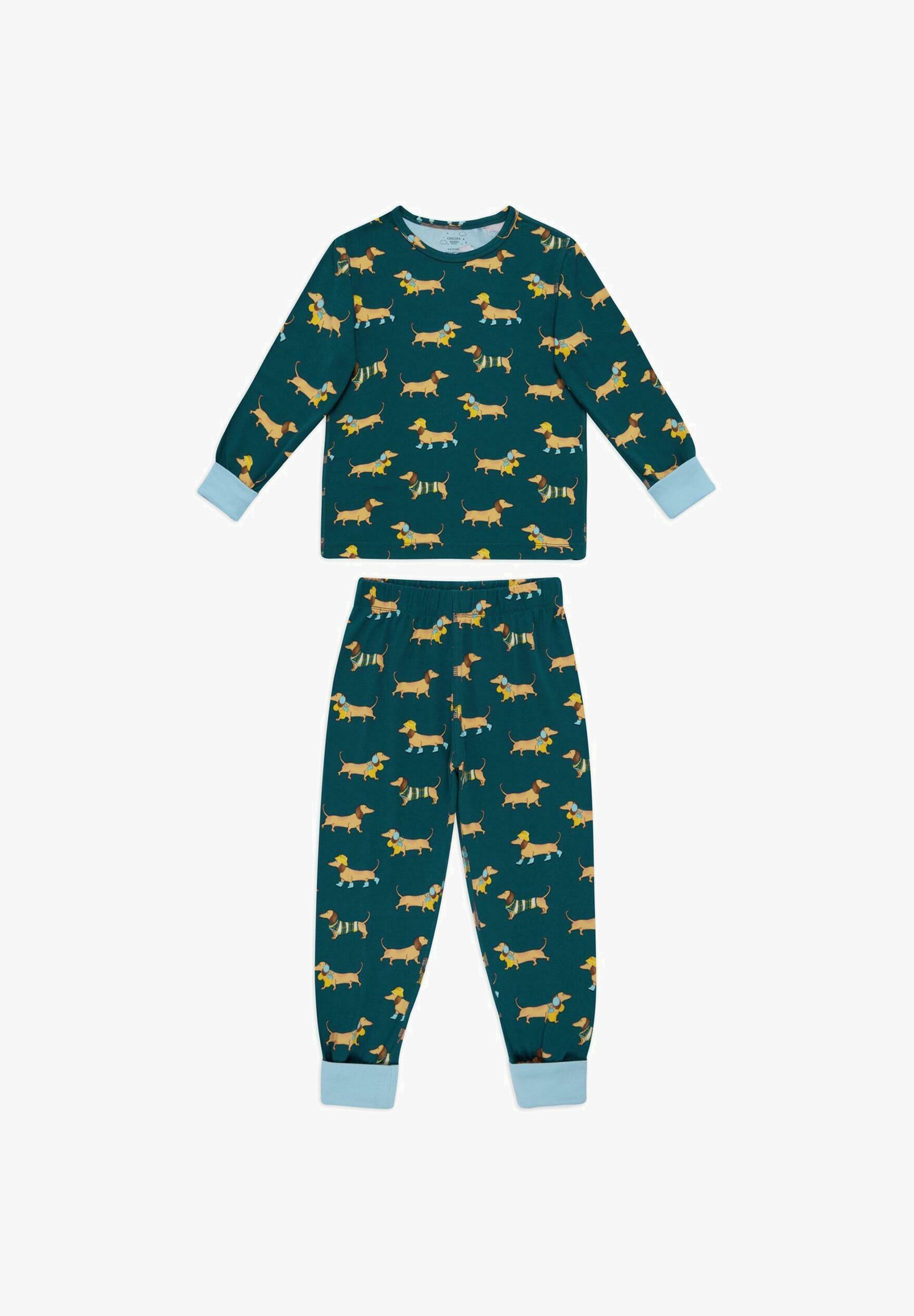 Set pigiama Chelsea Peers SAUSAGE DOG STROLL SET - color verde acqua