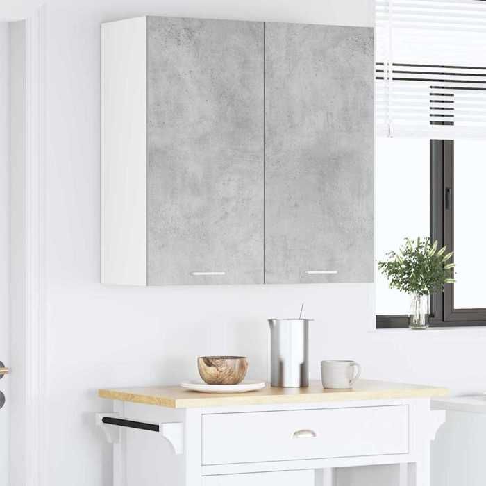 Armoire suspendue de cuisine - vidaXL - Riga - Gris béton - 80x31x80 cm - Bois d'ingénierie - Grand espace de stockage