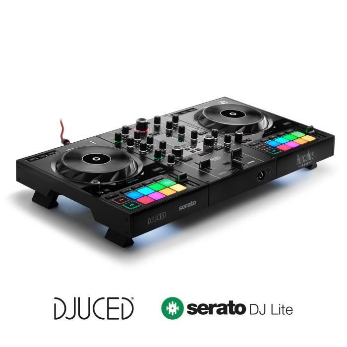 HERCULES DJCONTROL INPULSE 500 - DJ Controller - Integrated Audio Interface and Hardware Mixer - 16 Backlit Pads (RGB) - Black