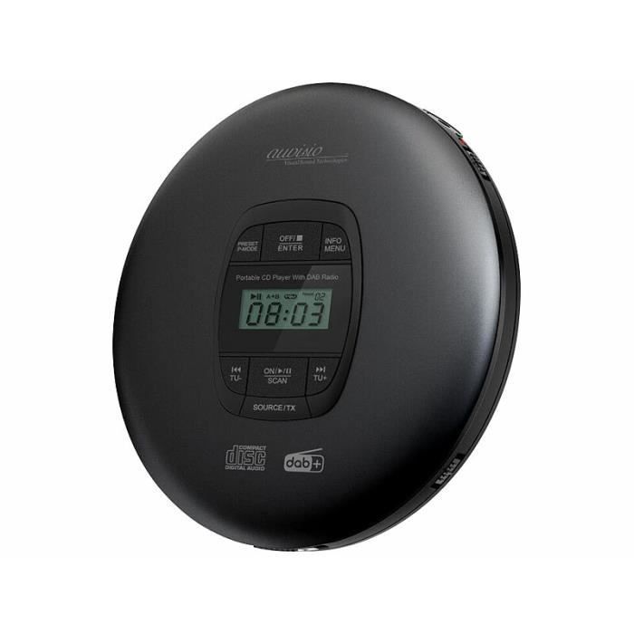 AUVISIO Tragbarer CD-Player mit DAB+, Bluetooth 5.0, stoßfest, Digitalradio und Stereoanlage