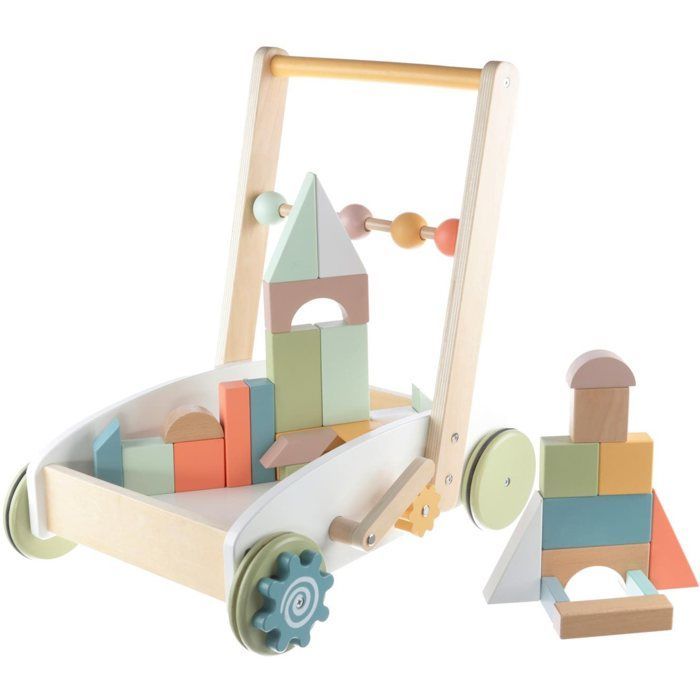 Gehhilfe – ZOPA – Holzwagen – 2-in-1 – mit Stauraum – mehrfarbig