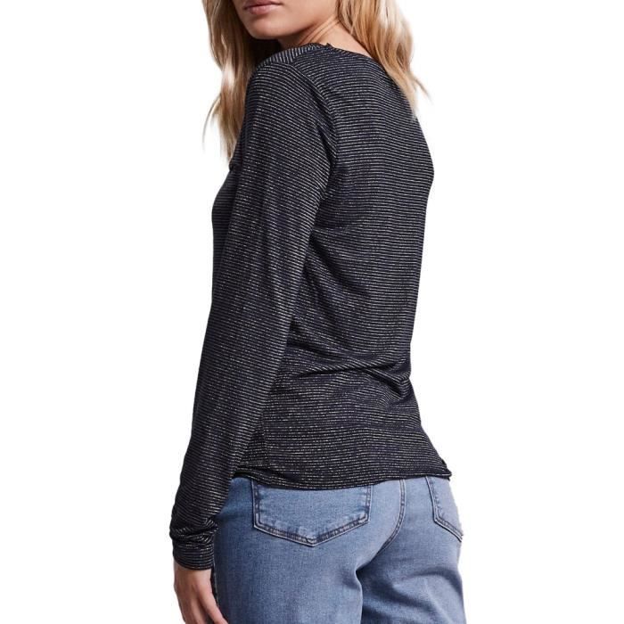Damen-T-Shirt mit marineblauen Streifen von Pieces Tamara