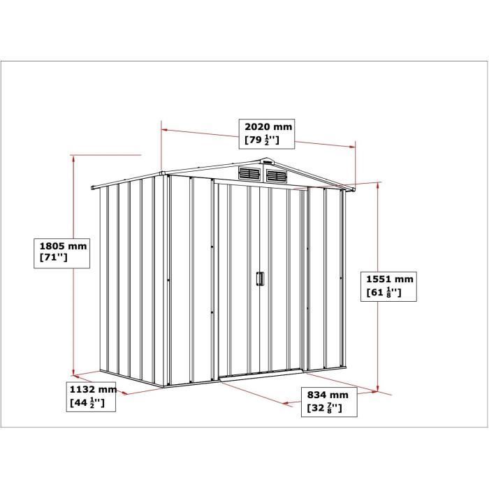 Garden shed - Metal - DURAMAX - 2.47 m² - 0.33 mm - Anthracite - DUECO64PR