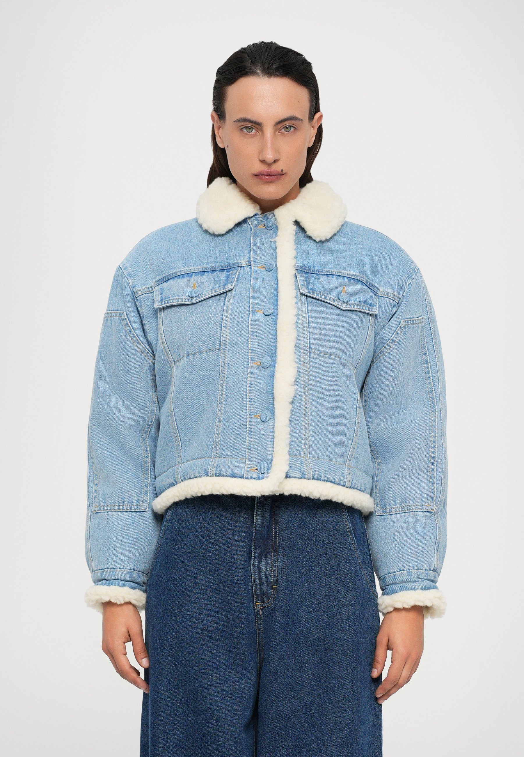 Jaqueta de inverno dupla face Ksenia Schnaider - Jaqueta jeans - azul claro