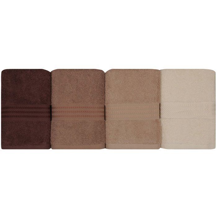 Juego de 4 toallas de mano - 50 x 90 cm - Crema