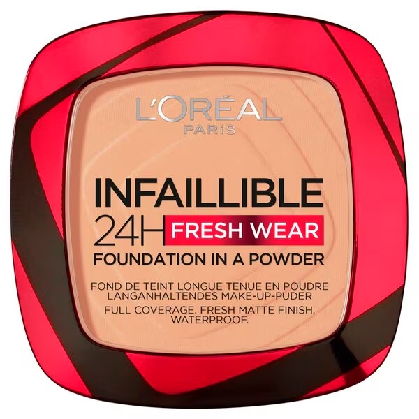 „L'Oréal Paris Infaillible 24H Fresh Wear 245 Golden Honey“ makiažo pagrindas pudros pavidalu, 9 g