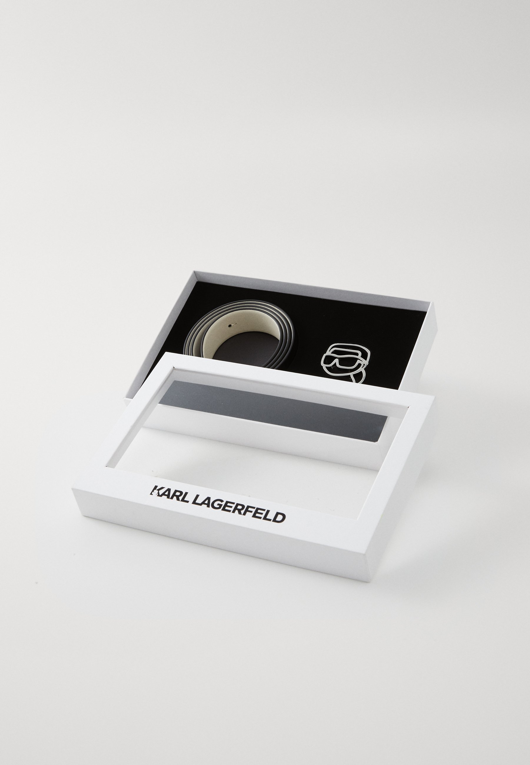 KARL LAGERFELD IKON OMKEERBARE RIEM - Riem - wit/zwart