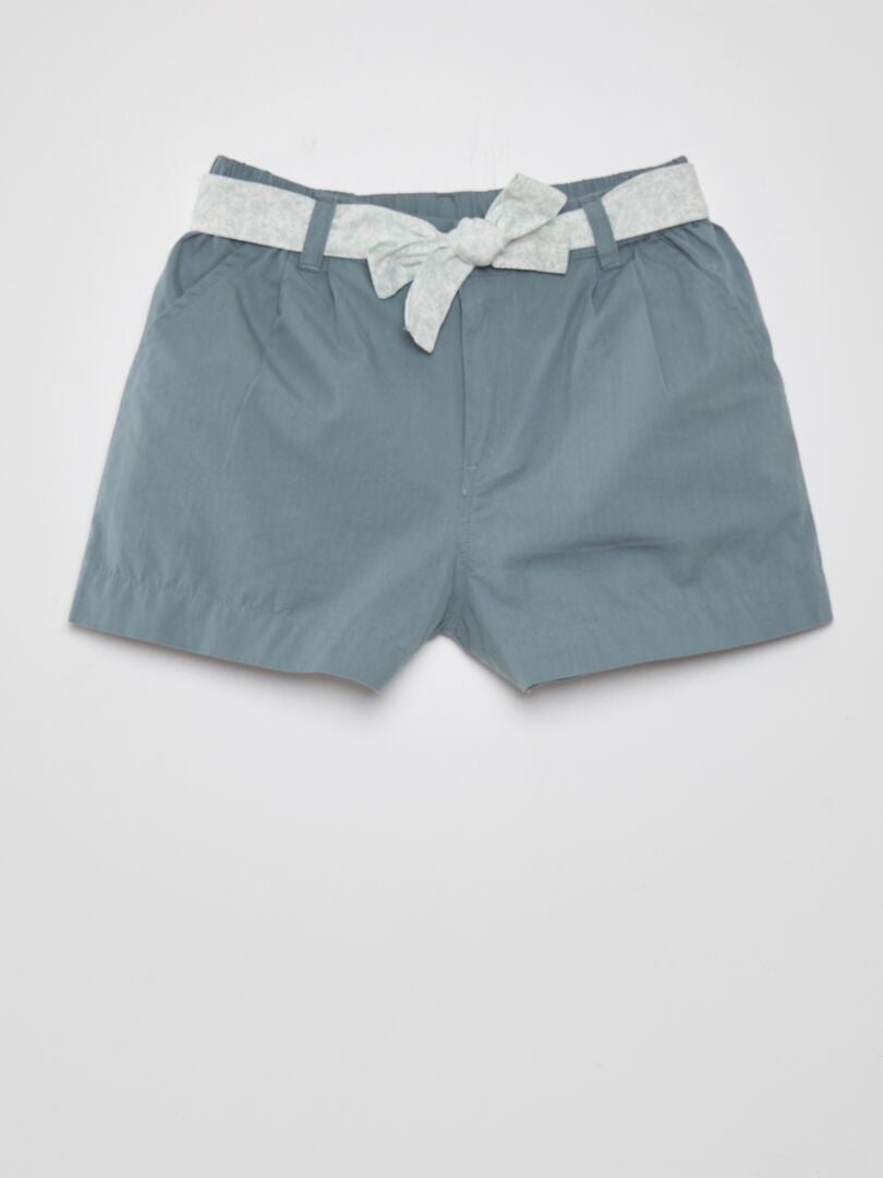Effen katoenen shorts - WIT