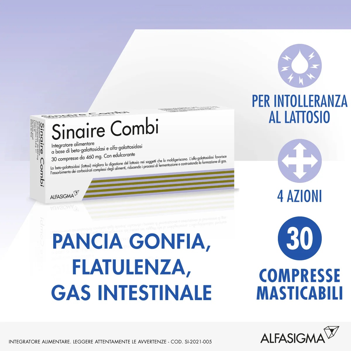 SINAIRE Sinaire Combi Suplemento Enzimático 30 comprimidos Antifermentante intestinal