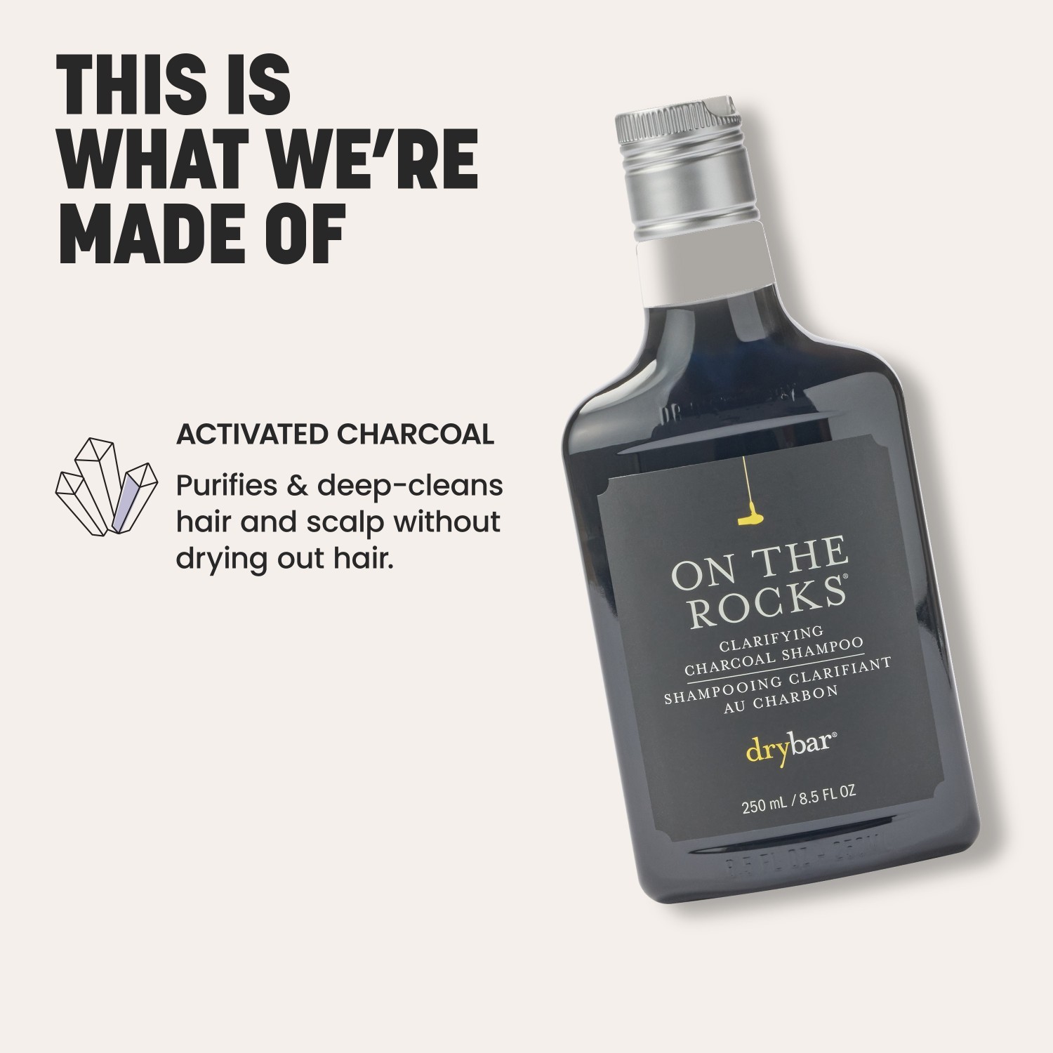 drybar On The Rocks attīrošais aktivētās ogles šampūns - 250 ml