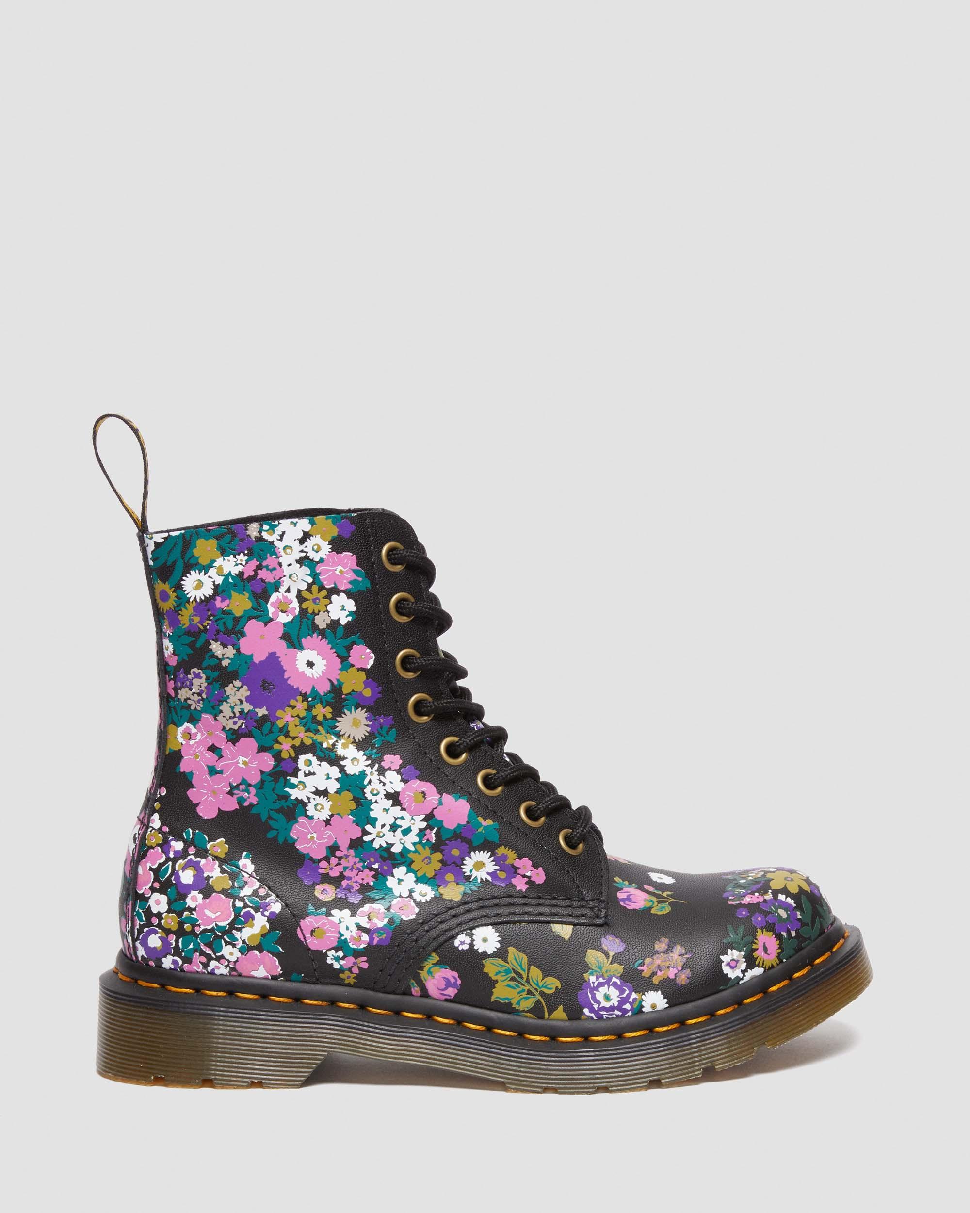 1460 Pascal Women's Vintage Floral Leather Lace Up Boots