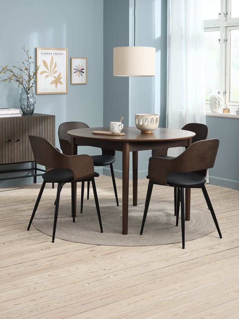 HVIDOVRE HVIDOVRE ēdamistabas krēsls, tumšs ozola/melns audums