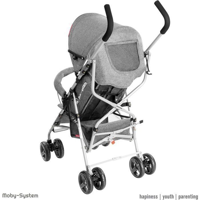 Poussette Enfant- Poussette canne Pliable-  jusqu'à 14 kg, dossier réglable, double, roues pivotantes- avec pare-soleil