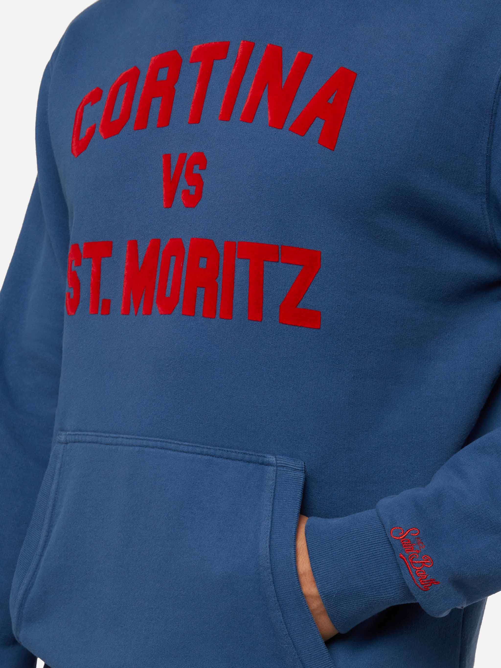 Sweat-shirt en molleton de coton Tribeca avec imprimé Cortina vs St. Moritz