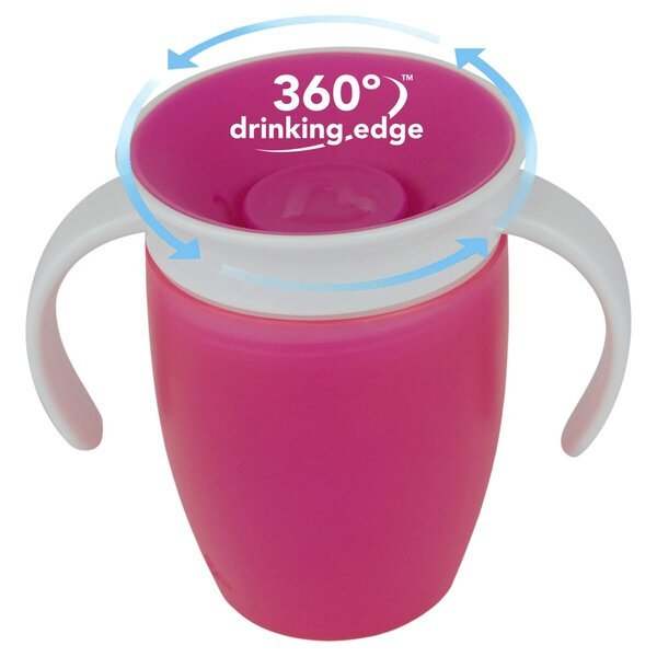 Munchkin Miracle 360° treniņkrūzīte, rozā, 207 ml
