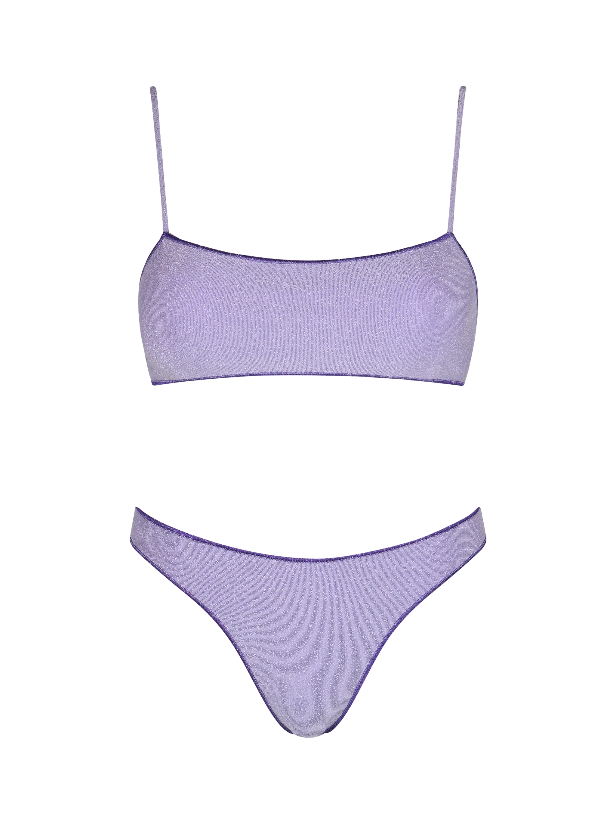 Bikini da donna a bralette lilla lurex Sadie Naomi