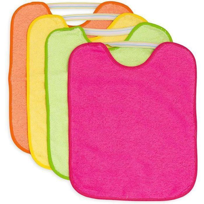 TI-TIN | Set di 4 bavaglini impermeabili 32x36 cm | Colori vivaci | Bavaglini per bambini dai 18 ai 24 mesi