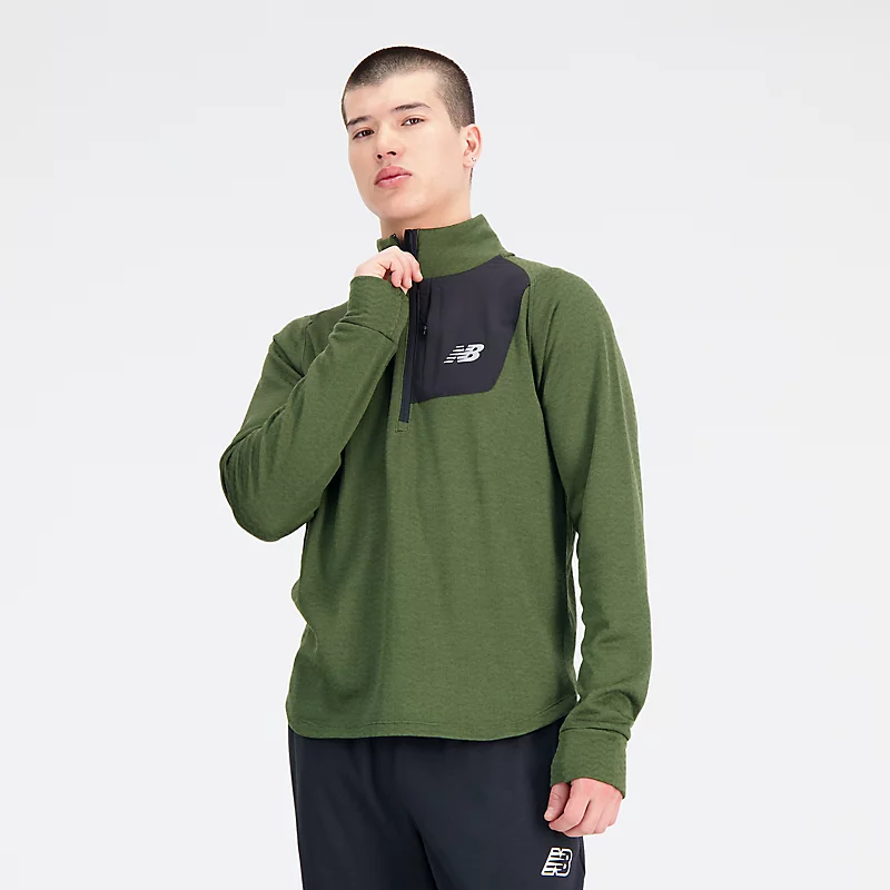 Męska bluza NB Heat Grid Half Zip - KOMBU HEATHER