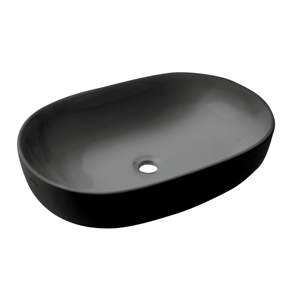 Umywalka Nablatowa Korfu Invena Trend 60 Cm Owalna Czarny