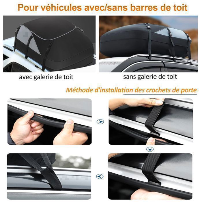 Sac de Toit Voiture - 700L/25 Pieds Cubes - Coffre de Toit Souple Imperméable pour Tous Véhicules avec/sans Barres de Toit -Cadenas