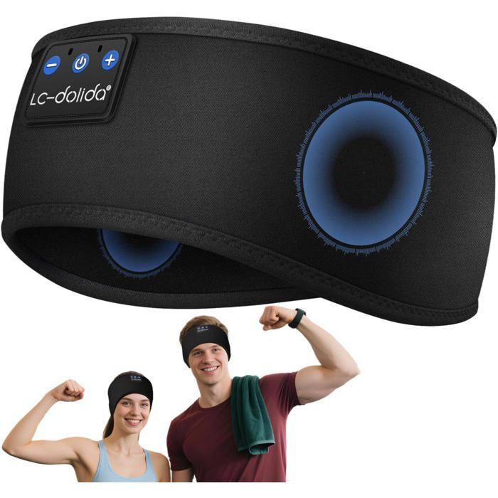 Bandeau Bluetooth pour dormir - SVATV - Sleeping headband - Charbon Noir - Suppression active du bruit
