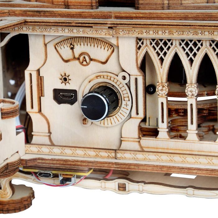 3D-Holzpuzzle – ROBOTIME ROKR Klassisches Grammophon (elektrische Version, mechanischer Bausatz)