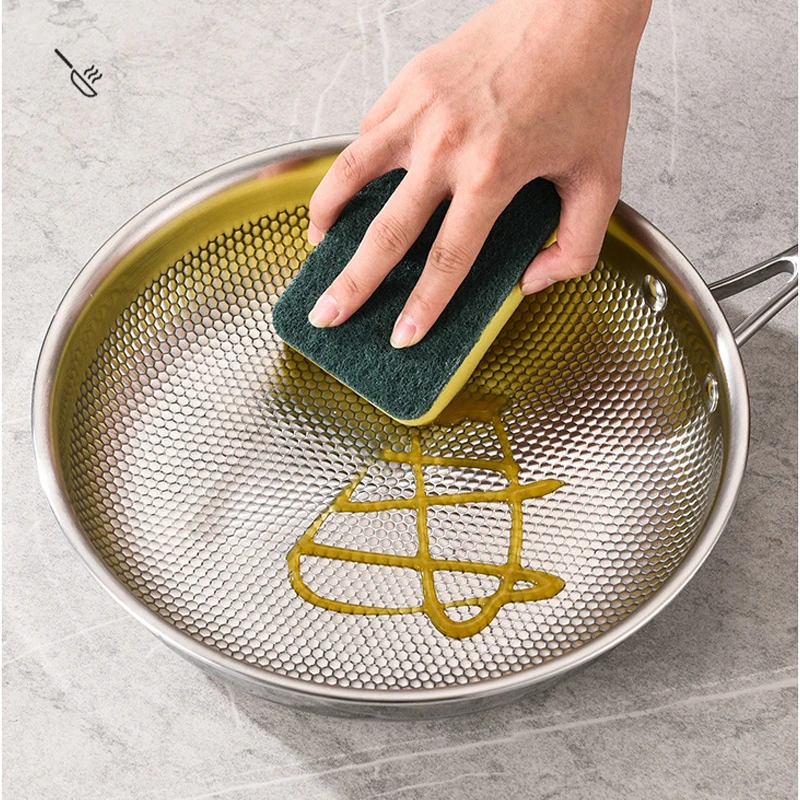 Wok en acier inoxydable 304, poêle à frire, sauteuse à steak, ustensiles de cuisine pour cuisinière à gaz et à induction, 28/30 cm, sans revêtement antiadhésif