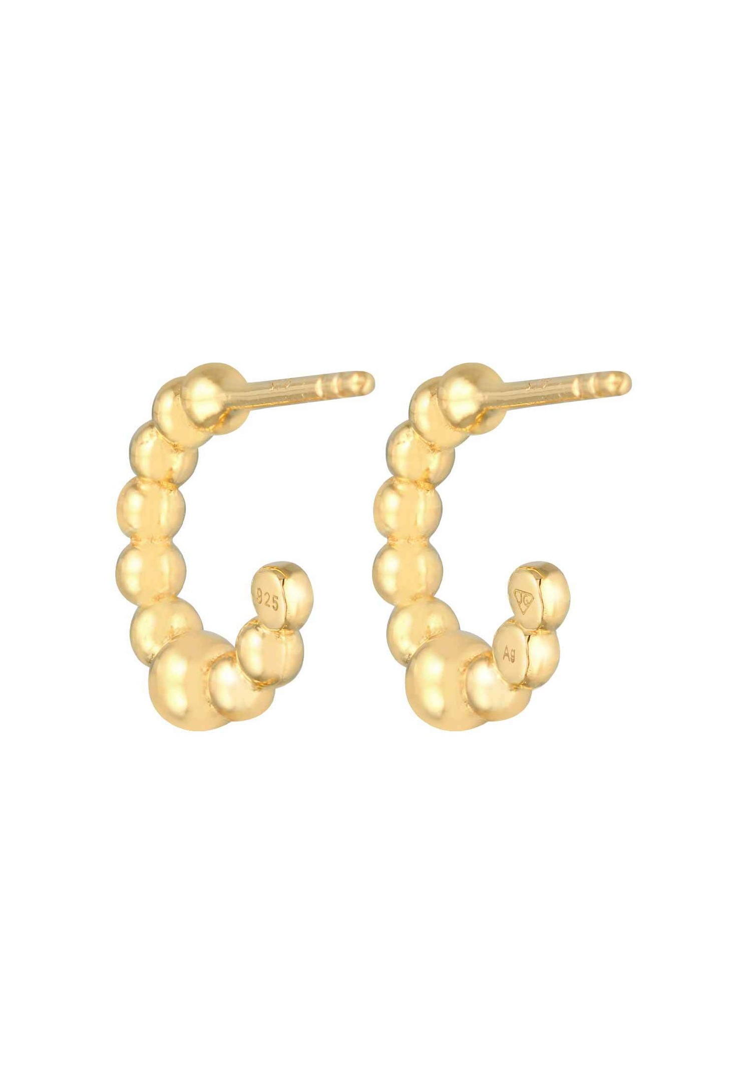 Elli Mesdames Créoles Plug Ball Geo Look en argent sterling 925