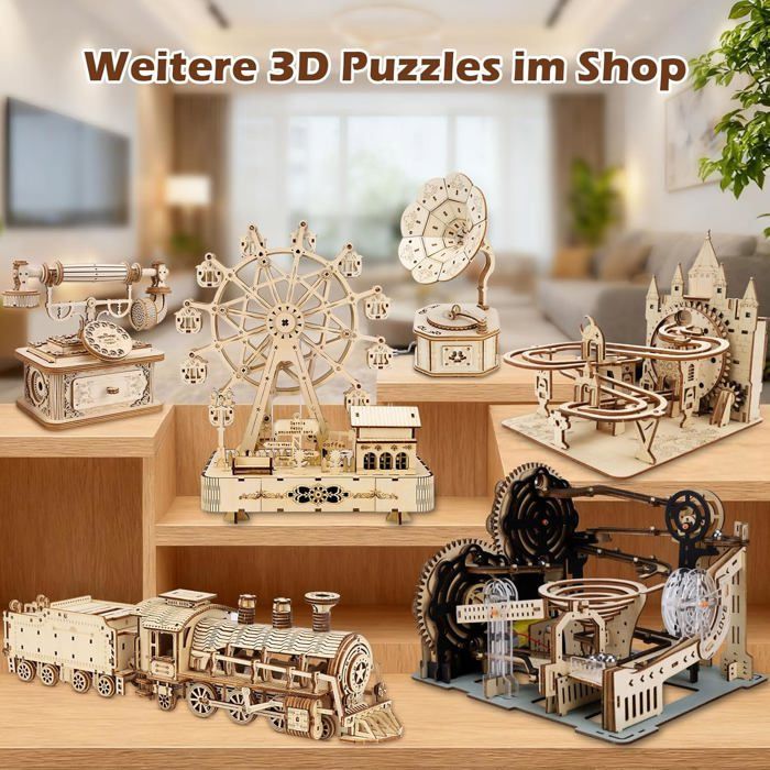 Puzzle 3D Maquette en Bois a Construire-Téléphone Modélisme Puzzle en Bois - Bricolage Adulte Kit de Construction