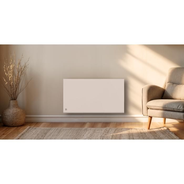 Fixed electric radiator with dry inertia - Dual heating core - BESTHERM - FREYA 1500W - horizontal white - NF