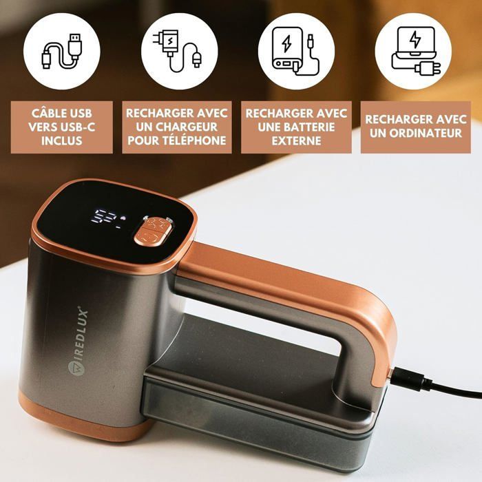 Elektrische pluizenverwijderaar - YUMI MAZAO - Oplaadbaar - LED-verlichting - 3 snelheden - USB