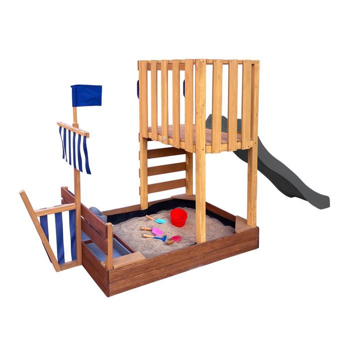 Zona de juegos - AXI - Vicky - Madera maciza - Tobogán de 175 cm - Arenero incluido