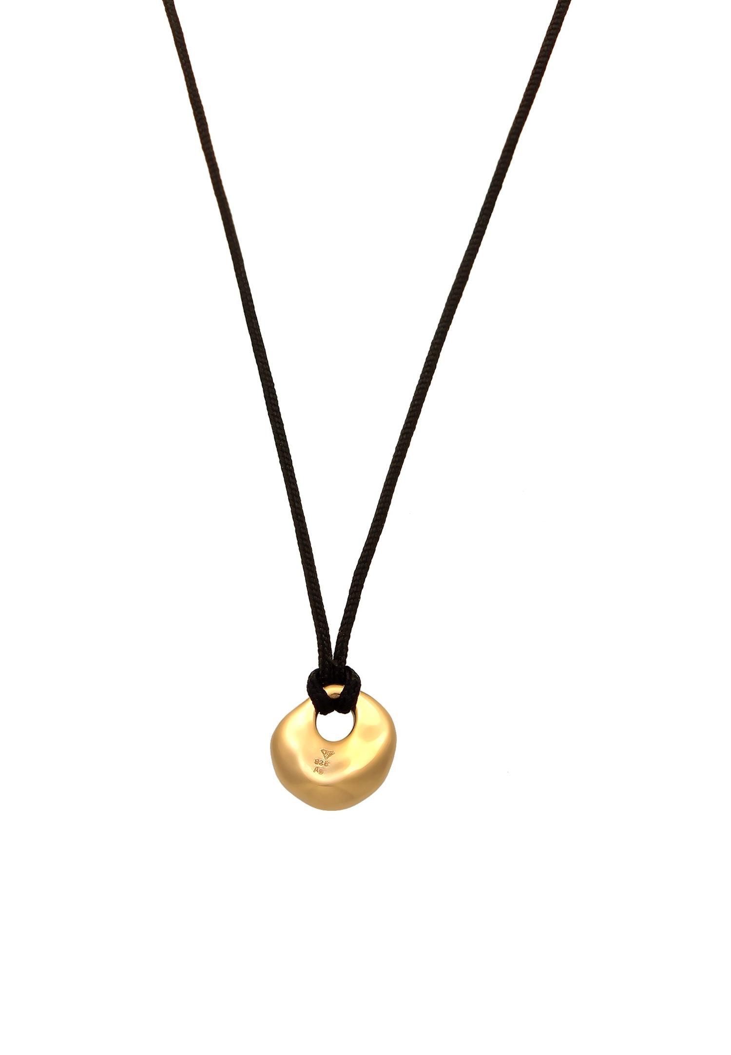 Elli Elli Collier avec pendentif Femmes Disque Pendentif Chaîne en nylon Argent Sterling 925 Festival 45 cm