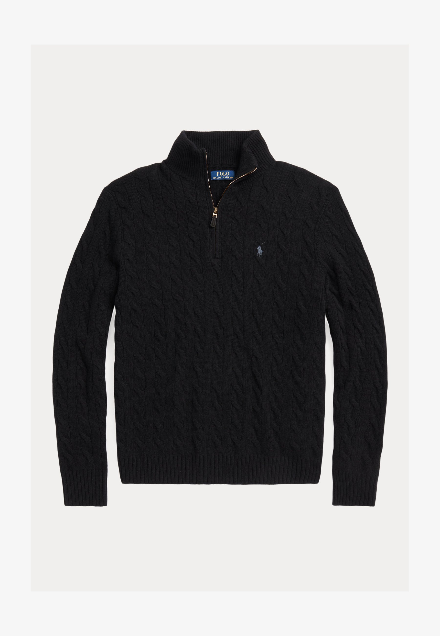 Polo Ralph Lauren kabelgebreide wollen kasjmier trui - Trui - zwart
