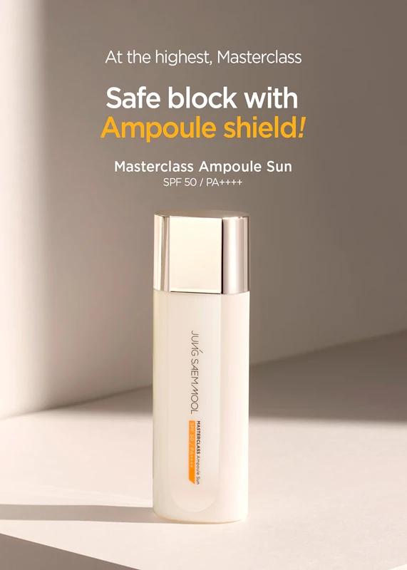 JUNG SAEM MOOL Masterclass Ampoule Sun vlažilni serum z zaščitnim faktorjem 50+ z osvetljevalnim učinkom