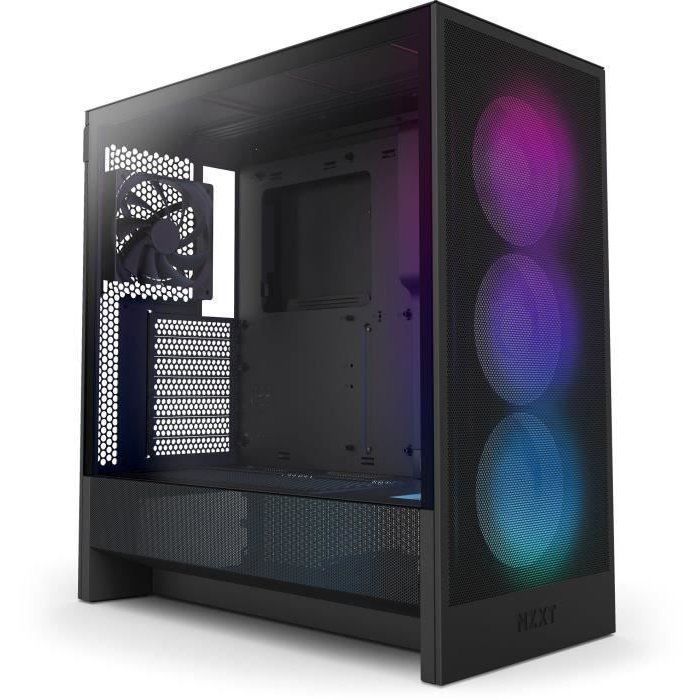 Case mid-tower ATX compatto NZXT CC-H52FB-R1 - H5 Flow RGB con ventole RGB incluse - Nero