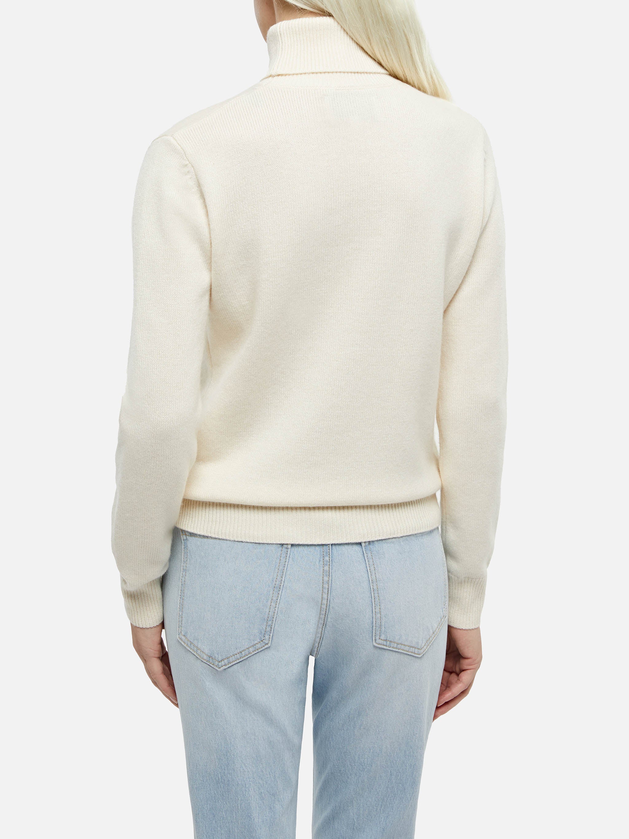 Moody Slim Rib White Sweater voor dames